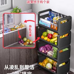 厨房菜篮子置物架多层落地可移动放水果蔬菜收纳家用多功能小推车
